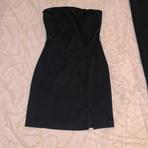 Strapless, mini cocktail dress.